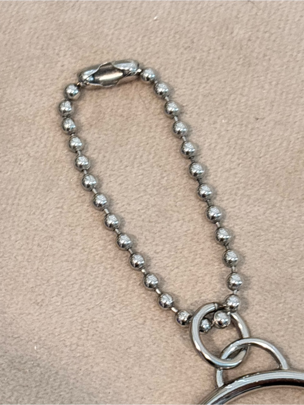 COACH Poppy Silver Script Round Keychain Charm - Picture 3 of 7